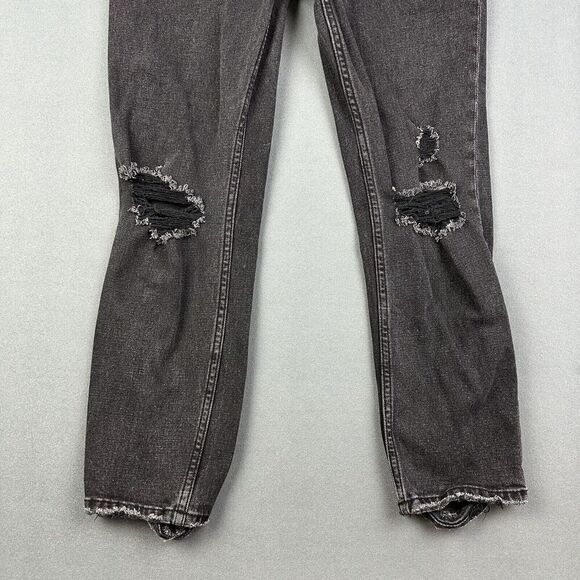 Abercrombie Fitch Curve Love Ultra High Rise Ankle Straight Jean Womens 25 Black - Picture 3 of 14